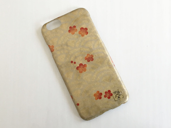 【SALE】30%OFF‼︎友禅和紙iPhone6/6sカバー［海波梅］ 1枚目の画像