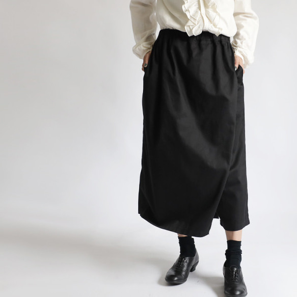 ⁂初夏ＳＡＬＥ　コットンチノ生地　ラップ巻きスカート ＆ パンツ　ナロー エプロン K49 2枚目の画像