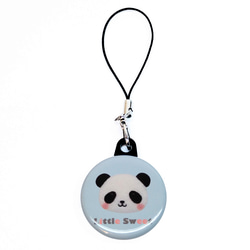 ストラップorキーホルダー〉パンダ 32㎜サイズ 携帯ストラップ green