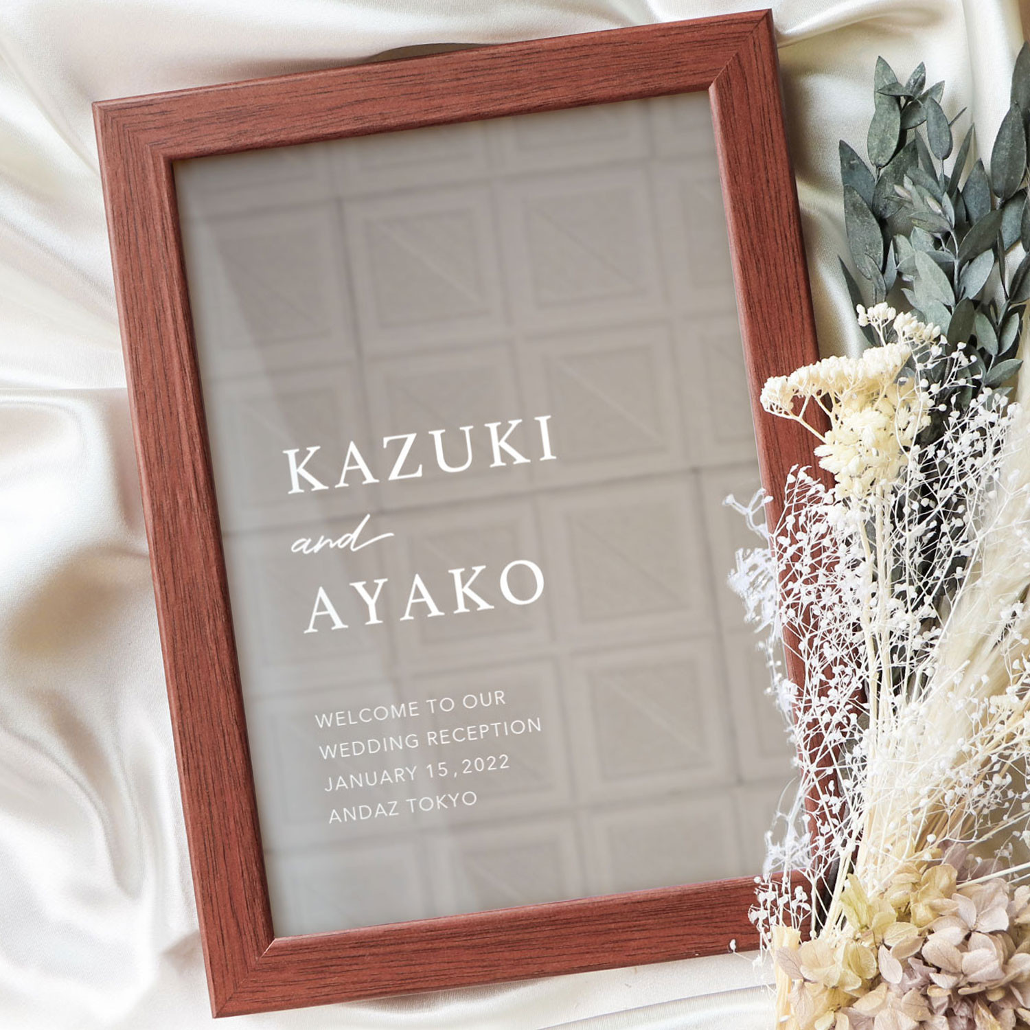 送料無料【ウェルカムボードミラー】結婚式・披露宴用デザイン no.14