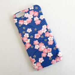 【SALE】30%0FF‼︎友禅和紙iPhone6/6sカバー［波梅］ 1枚目の画像