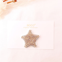 星 の ブローチ　スター　silver ビーズ刺繍　お呼ばれ 入園式 入学式　フォーマル　星空 2枚目の画像