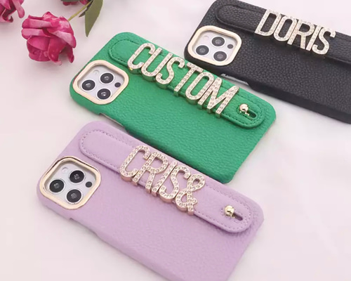 BIGキラキラストーンイニシャルで♡CUTEなカスタム名入れ iPhone