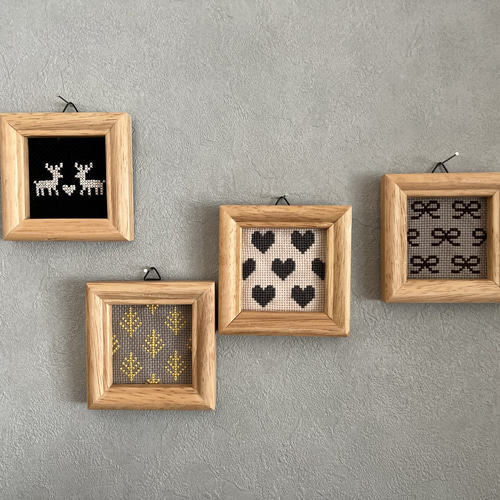 クロスステッチ刺繍フレーム手作りキット／リボン 簡単レシピ付