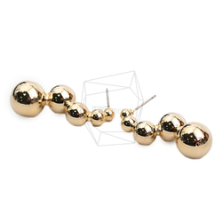 ERG-2053-G【2個入り】マルチボールラウンドピアス,Multi ball round Post Earring 2枚目の画像