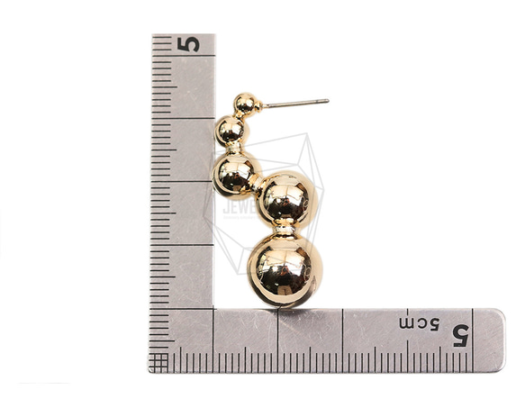 ERG-2053-G【2個入り】マルチボールラウンドピアス,Multi ball round Post Earring 5枚目の画像