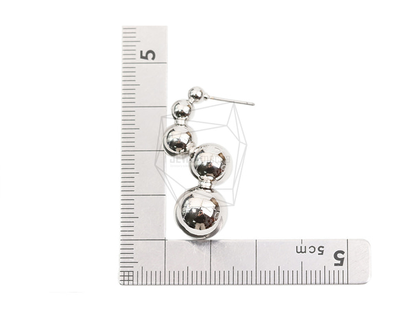 ERG-2053-R【2個入り】マルチボールラウンドピアス,Multi ball round Post Earring 5枚目の画像