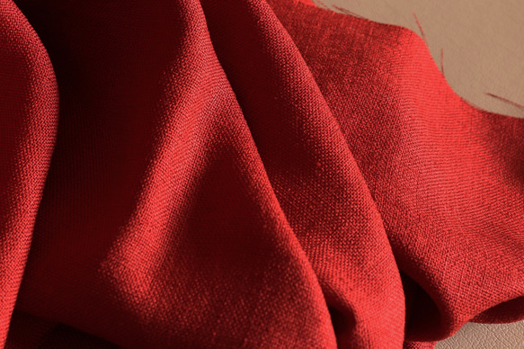 NO.11 オックス織りのトリアセテート「麻調人気素材」CARROT RED 2枚目の画像