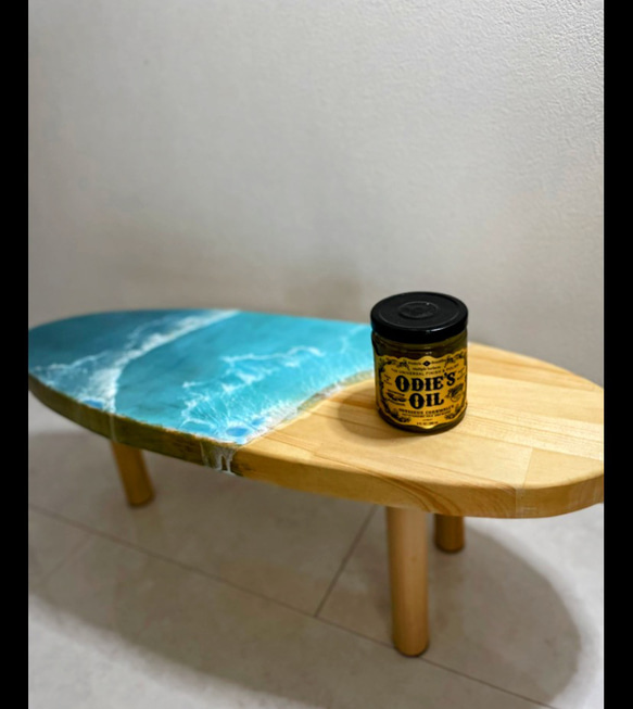 レジンアート海　テーブル　サーフボード型