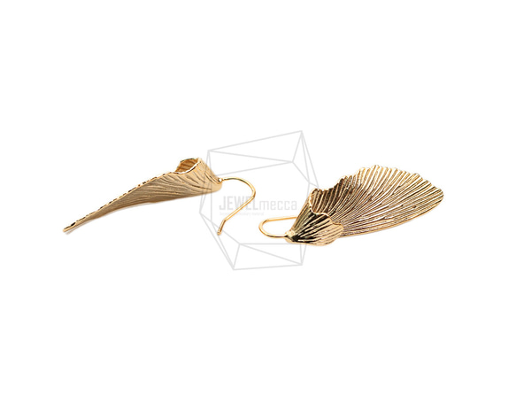 ERG-2054-G【2個入り】エンジェルウィングピアス ,Angel Wing Hook Post Earring 3枚目の画像