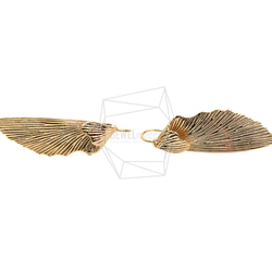 ERG-2054-G【2個入り】エンジェルウィングピアス ,Angel Wing Hook Post Earring 1枚目の画像