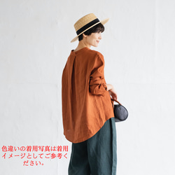 我的新經典之選：精緻的船長襯衫。長袖亞麻襯衫，靛藍，220401-8 第14張的照片