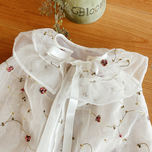 赤いお花のお宮参りケープ ベビー服 cottontime 通販 13852484