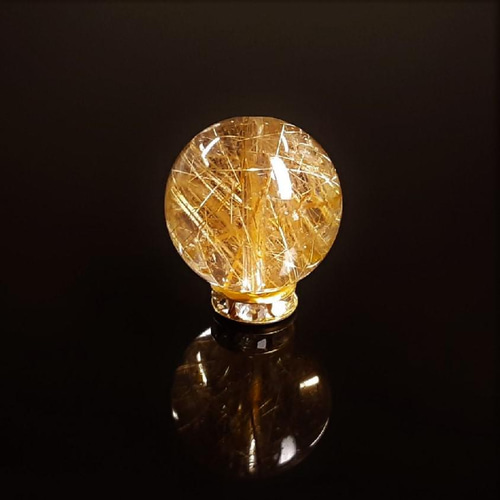 黄金に輝くルチルが綺麗です!!】現品一点物 1粒売り ゴールドルチル