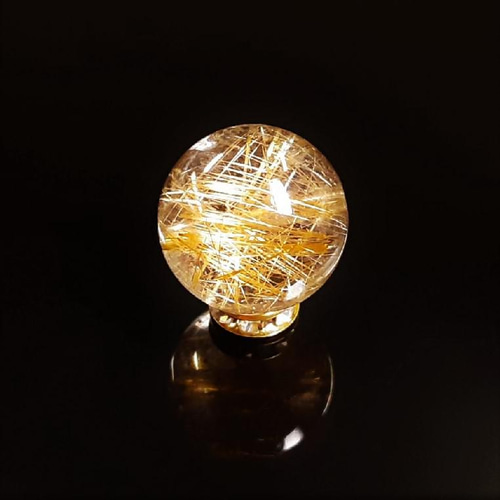 黄金に輝くルチルが綺麗です!!】現品一点物 1粒売り ゴールドルチル