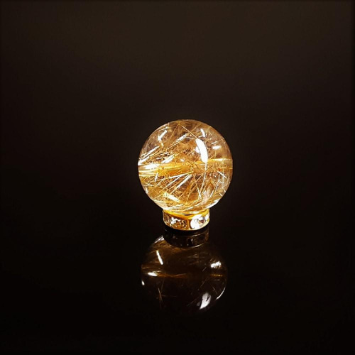 黄金に輝くルチルが綺麗です!!】現品一点物 1粒売り ゴールド