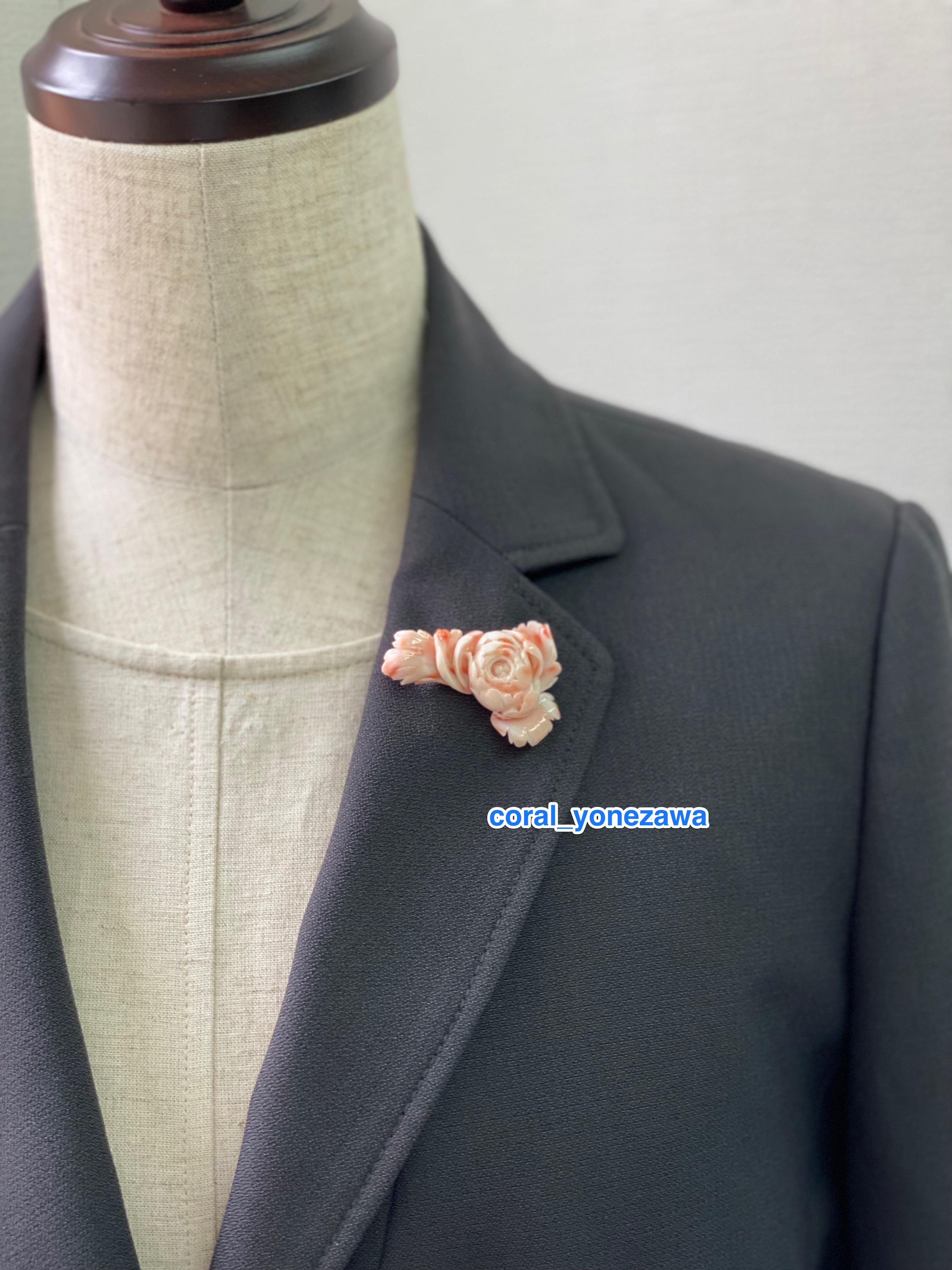 令和4年彫刻ブローチ①牡丹・ワケありセール