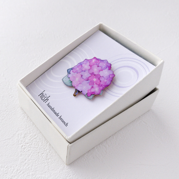 【特集掲載】紫陽花のブローチ(ピンク/ブルー) 10枚目の画像