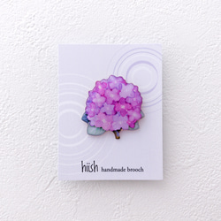 【特集掲載】紫陽花のブローチ(ピンク/ブルー) 4枚目の画像
