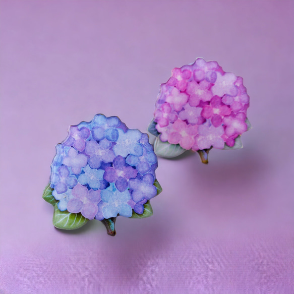 【特集掲載】紫陽花のブローチ(ピンク/ブルー) 19枚目の画像