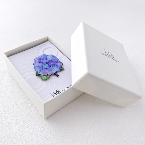 【特集掲載】紫陽花のブローチ(ピンク/ブルー) 13枚目の画像