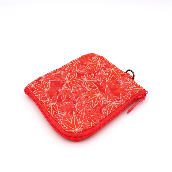 京の錦織　光峯錦織工房　紅葉を楽しむ　紅葉の柄　L字コンパクト財布 3枚目の画像