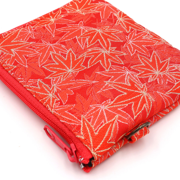 京の錦織　光峯錦織工房　紅葉を楽しむ　紅葉の柄　L字コンパクト財布 4枚目の画像