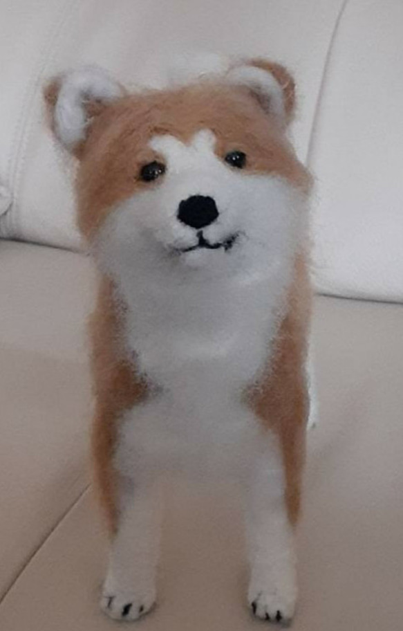 羊毛秋田犬 羊毛フェルト 犬 いぬ 動物 可愛い 羊毛フェルト Kingこう