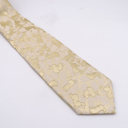 京の錦織　光峯錦織工房　干支の柄を楽しむ　卯年　うさぎの柄　クリーム　ネクタイ 5枚目の画像