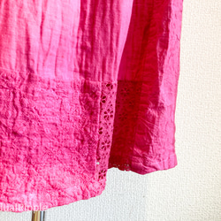 【桜色に染めた刺繍×コットンリネンロングスカート】 4枚目の画像