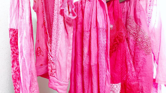 【桜色に染めた刺繍×コットンリネンロングスカート】 8枚目の画像
