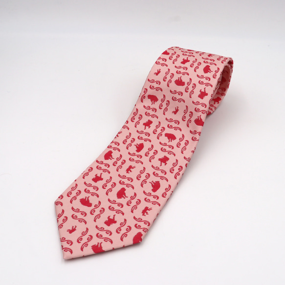 京の錦織　光峯錦織工房　干支の柄を楽しむ　さるの柄　申年　ネクタイ 1枚目の画像