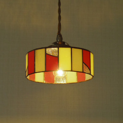 スカイブルーのペンダントライト、市松模様シリーズ4（白色LED電球