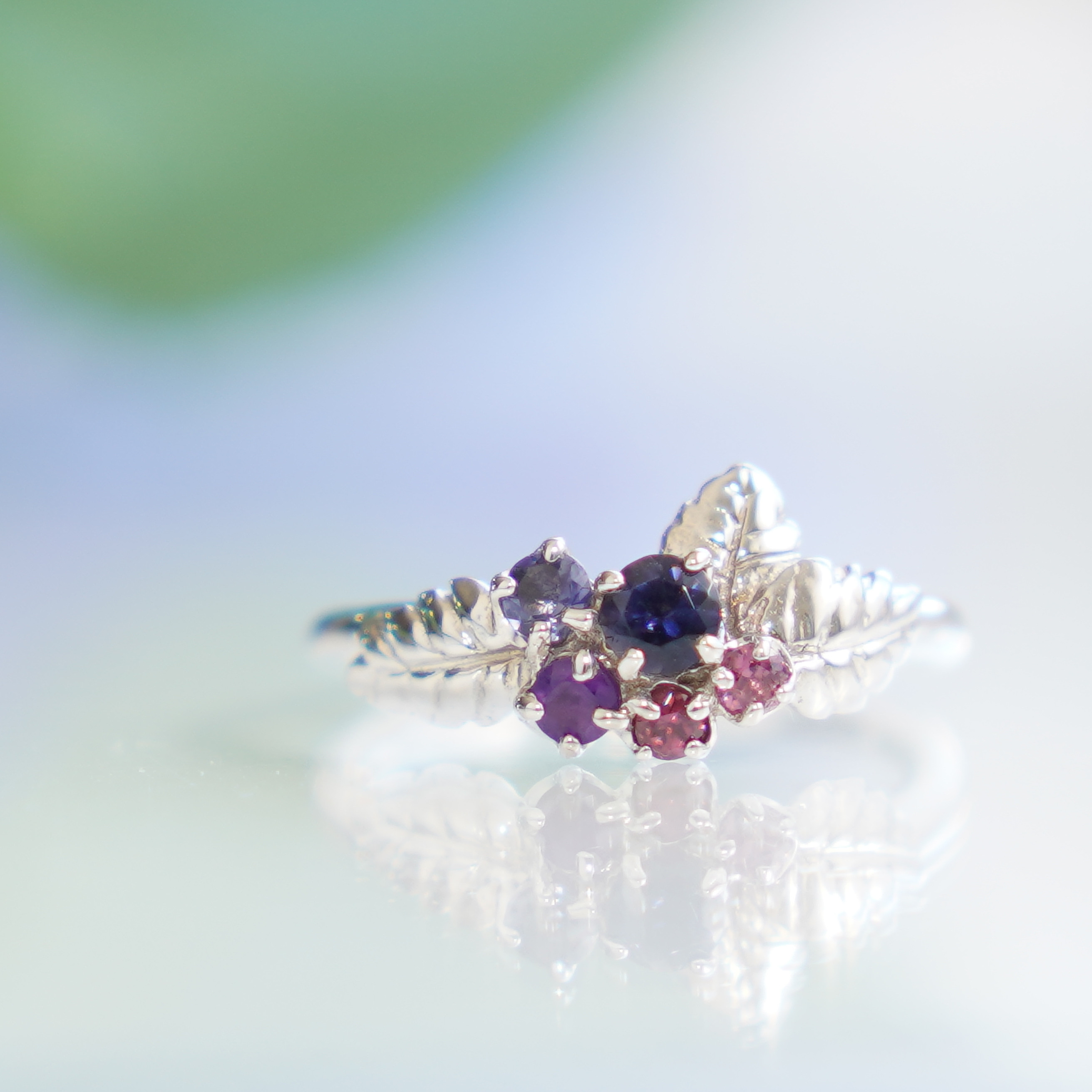 ブランド通販サイトをすべて 天然石　アクセサリー　リング　フローライトインクォーツ　梅雨　紫陽花 アクセサリー
