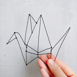 折り鶴　ワイヤーアート　ワイヤークラフト 1枚目の画像