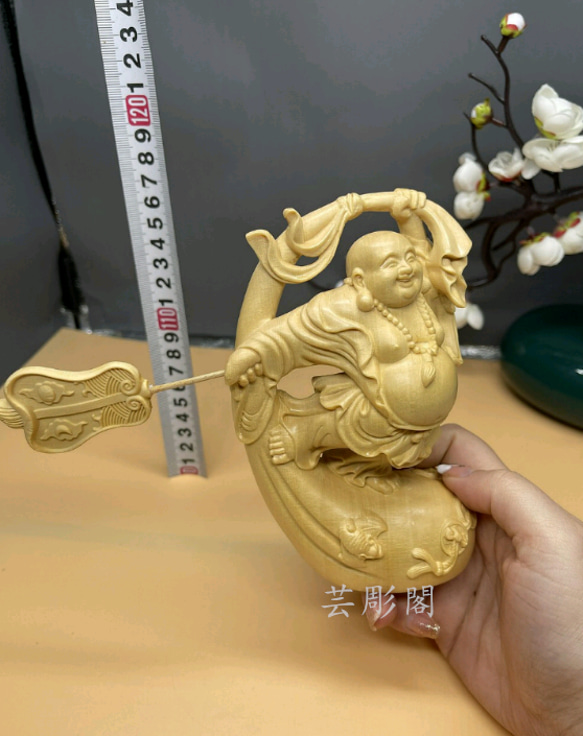 布袋様  七福神  仏教工芸品   木彫仏像  極上品 置物 4枚目の画像