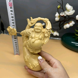 布袋様  七福神  仏教工芸品   木彫仏像  極上品 置物 5枚目の画像