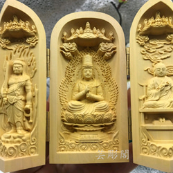 極上品  不動明王  大日如来  木彫仏像  精密彫刻   置物  仏教工芸品 2枚目の画像