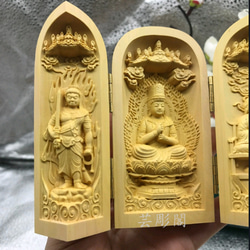極上品  不動明王  大日如来  木彫仏像  精密彫刻   置物  仏教工芸品 3枚目の画像
