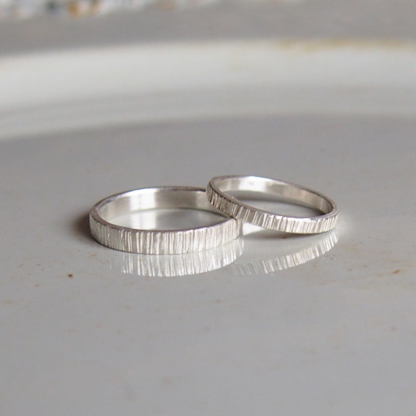 【受注制作】- Silver - Lined Ring - 3mm 1枚目の画像
