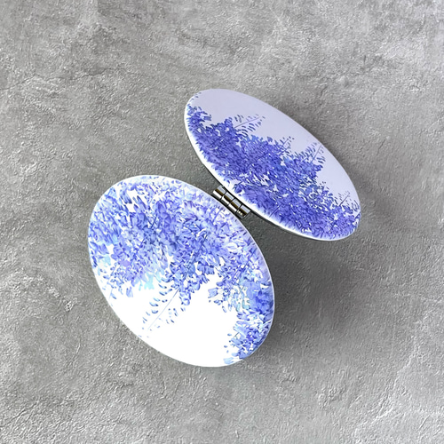 藤 - 折りたたみコンパクトミラー｜草花で彩る、心うるおうアート