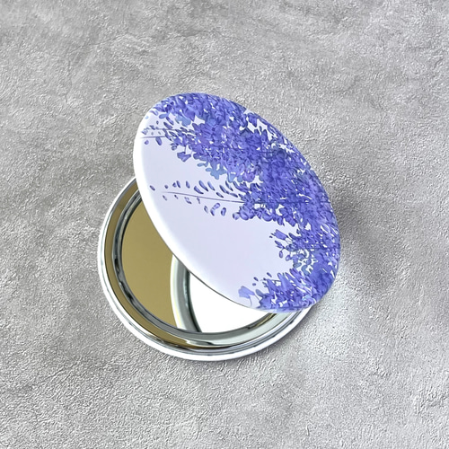 藤 - 折りたたみコンパクトミラー｜草花で彩る、心うるおうアート