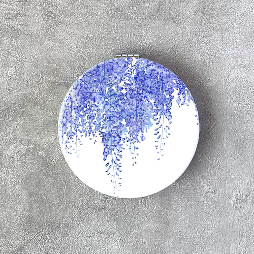 藤 - 折りたたみコンパクトミラー｜草花で彩る、心うるおうアート