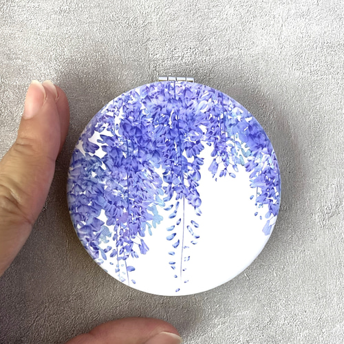 藤 - 折りたたみコンパクトミラー｜草花で彩る、心うるおうアート