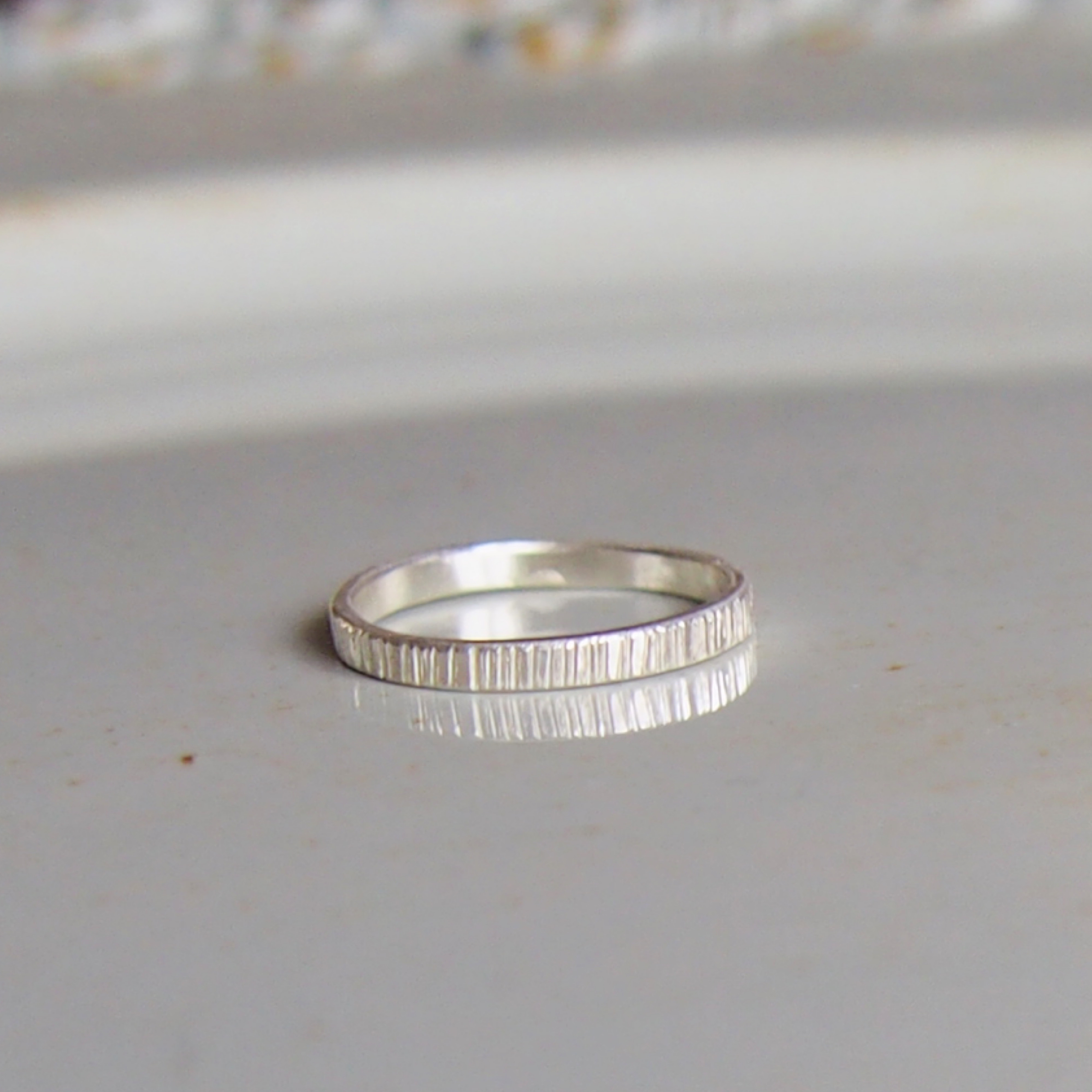 【受注制作】- Silver - Lined Ring - 2mm