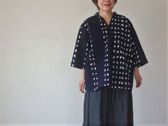 着物リメイク36 絽の はおりもの スタンドカラー 着丈50cm胴回り136cm KIMONO
