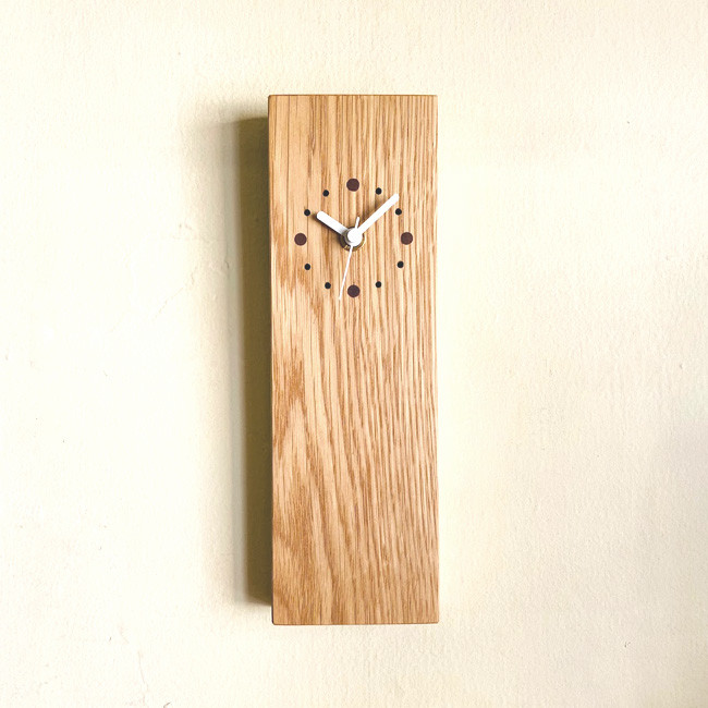 掛け時計　縦長タイプ　オーク