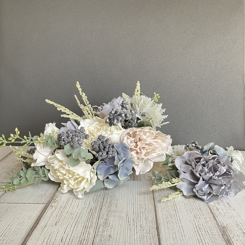 ピオニーブーケ　ブートニア付き 受注生産】ピオニーブーケ（ブートニア付） | Madonnalily