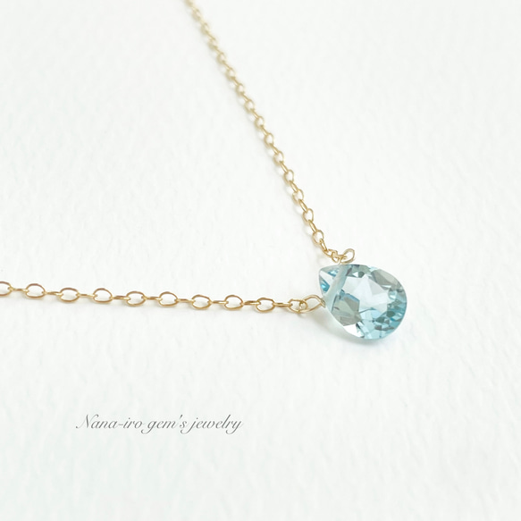 14kgf skyblue topaz necklace 8枚目の画像