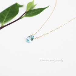 14kgf skyblue topaz necklace 3枚目の画像